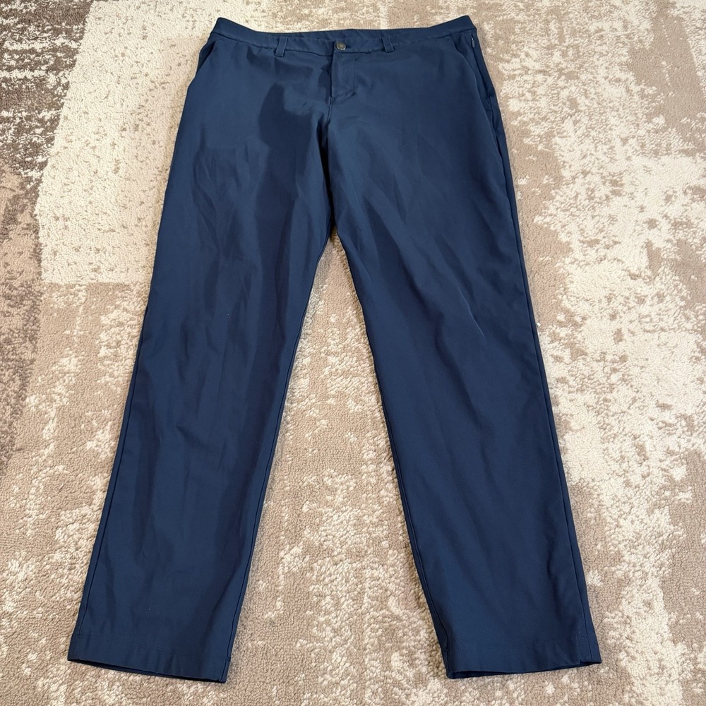 Lululemon ABC Commission Pants Mens 36x32 Slim Fit Navy Blue Stretch Casual